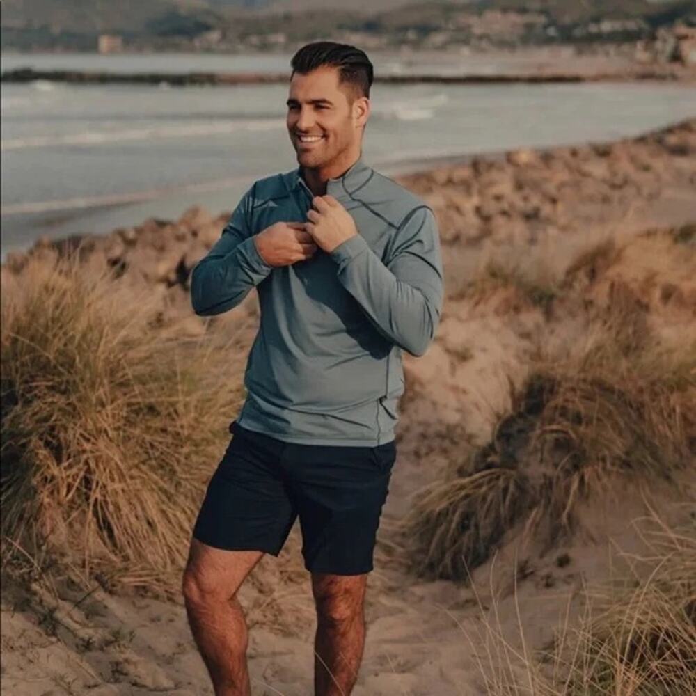 The Normal Brand Blue Seam Performance 1/2 Zip Athlesuire Activewear | Sz Small
